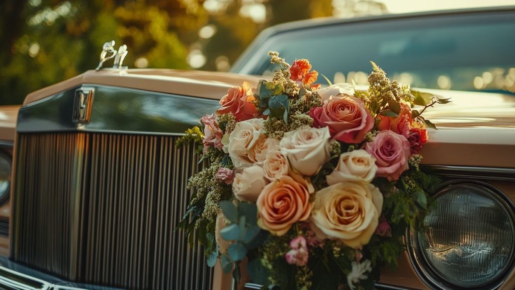 Harmoniser la décoration de la voiture avec le thème du mariage