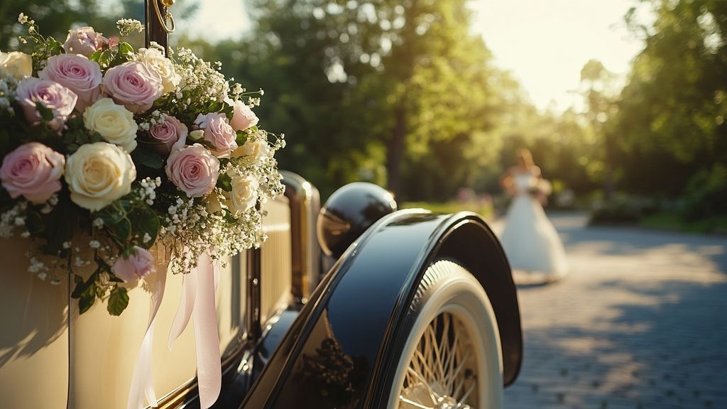 Voiture de mariage et photographie