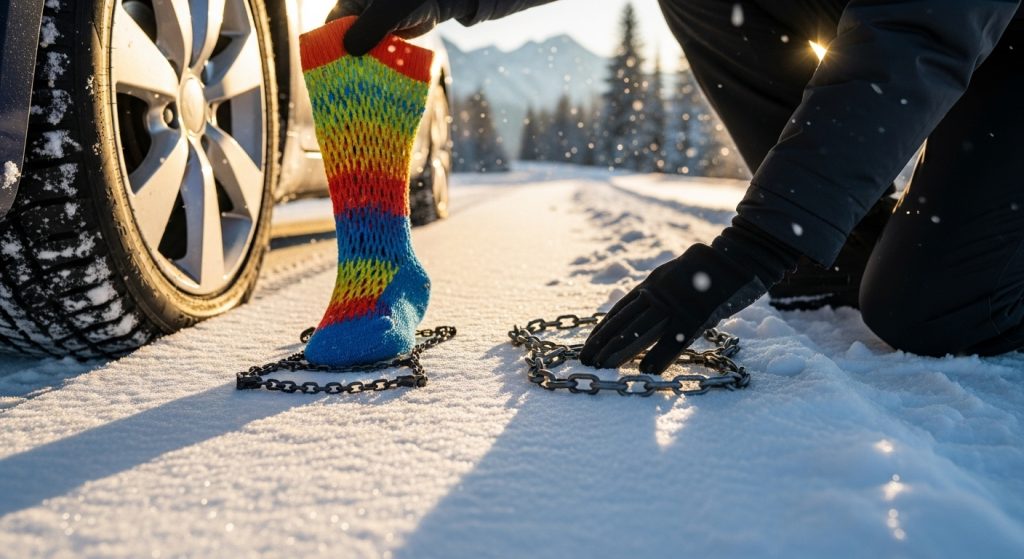 Hiver 2025 : Chaînes ou chaussettes à neige ? La réponse va vous surprendre (et vous faire économiser)